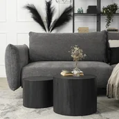 Ławy i stoliki kawowe - Zestaw Stolików Kawowych LEILA 38 cm/48 cm Czarny Loft - miniaturka - grafika 1