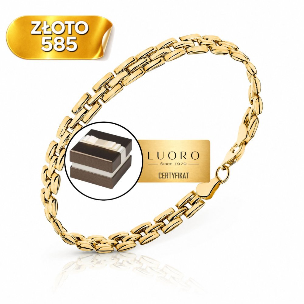 BRANSOLETKA ZŁOTA 585 14K GŁADKA REGULARNY WZÓR 20 CM ELEGANCKA