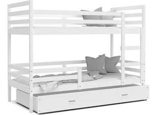 Łóżko piętrowe 200x90 białe JACEK - Łóżka dla dzieci i młodzieży - miniaturka - grafika 1