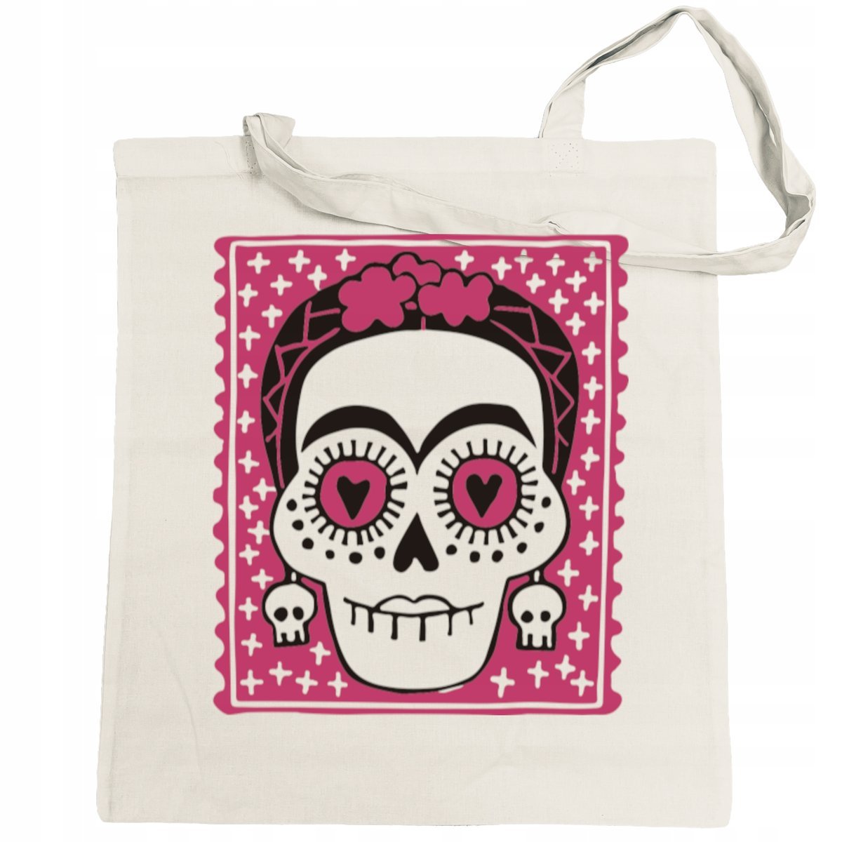 Torba na zakupy nadruk różowa CZASZKA MEKSYKAŃSKA