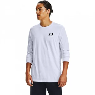 Męski longsleeve treningowy Under Armour  Sportstyle Left Chest Ls - biały - UNDER ARMOUR - Koszulki sportowe męskie - miniaturka - grafika 1
