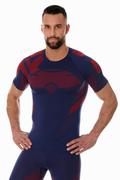 Koszulki sportowe męskie - Koszulka termoaktywna męska Brubeck Dry SS11970 granat/czerwony - miniaturka - grafika 1