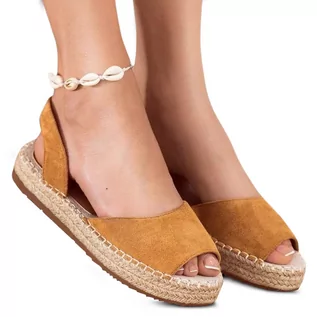 Espadryle damskie - Sandały Lekkie Eleganckie Espadryle Damskie Brązowe Escopete 40 - grafika 1