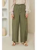 Spodnie damskie - Rodier Lin Lniane spodnie w kolorze oliwkowym - miniaturka - grafika 1