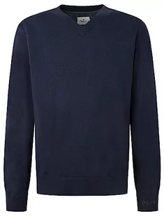 Pepe Jeans Andre V Neck sweter męski, niebieski (Dulwich), S - Swetry męskie - miniaturka - grafika 1