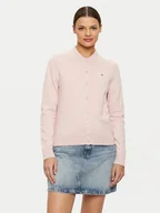 Swetry damskie - Tommy Hilfiger Kardigan WW0WW42370 Różowy Regular Fit - miniaturka - grafika 1