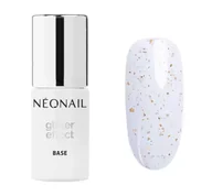 Lakiery hybrydowe - NeoNail - Glitter Effect Base - Brokatowa baza hybrydowa - 7,2 ml - WHITE SPARKLE - miniaturka - grafika 1