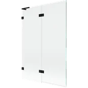 Parawany nawannowe - Mexen Lunar L parawan nawannowy 2-skrzydłowy lewy 120 x 150 cm, transparent, czarny - 897L-120-100-70-00-L - miniaturka - grafika 1