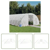 Szklarnie ogrodowe - The Living Store Szklarnia z ramą stalową biała 24 m² 6x4x2 m - miniaturka - grafika 1