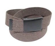 Paski - Pasek Parciany PolskaGalanteria Bawełniany PARCIAK 40 mm Z CZARNĄ Bezniklową Klamrą Zatrzaskową CZEKOLADOWY Szeroki - miniaturka - grafika 1