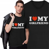 Koszulki męskie - Koszulka I Love My Hot Girlfriend Śmieszny Prezent Dla Chłopaka - miniaturka - grafika 1