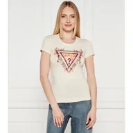 Koszulki i topy damskie - GUESS T-shirt FLOWERS Slim Fit - miniaturka - grafika 1