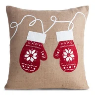Pozostałe akcesoria świąteczne - Poszewka świąteczna CHP/42 45 x 45 cm beżowo-czerwona - miniaturka - grafika 1