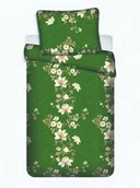 Pościel - Jerry Fabrics Pościel z mikrofibry 140x200 Correy II zielona kwiaty poszewka 70x90 - miniaturka - grafika 1