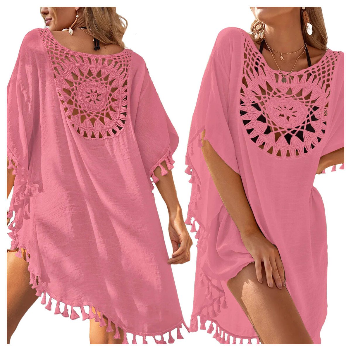 Pareo plażowe sukienka tunika boho frędzle