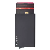 Etui na dokumenty i karty - Portfel antykradzieżowy inteligentny RFID etui na karty Alogy minimalistyczne Czarne - miniaturka - grafika 1