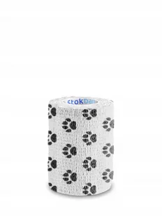 STOKBAN StokBan 7,5 x 450cm-łapki na białym Bandaż elastyczny samoprzylepny STOKBAN 7517 - Apteczki i materiały opatrunkowe - miniaturka - grafika 1