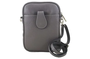 Barberini's Skórzane etui na telefon - Szare 887-3 - Etui i futerały do telefonów - miniaturka - grafika 2