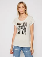 Koszulki i topy damskie - Pepe Jeans T-Shirt Alessa PL504795 Beżowy Regular Fit - miniaturka - grafika 1