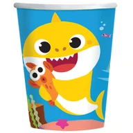 Dekoracje i nakrycia stołu na imprezę - Amscan, kubki Baby Shark, papierowe, 250 ml, 8 szt. - miniaturka - grafika 1