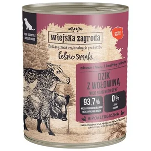 Karma dla psa WIEJSKA ZAGRODA Leśne smaki Dzik z wołowiną 800 g - Mokra karma dla psów - miniaturka - grafika 1