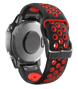 Opaska Pasek Bransoleta Dotsband Garmin Fenix 5/5+/6/6 Pro/7 Czarno-Czerwona - Akcesoria do smartwatchy - miniaturka - grafika 1