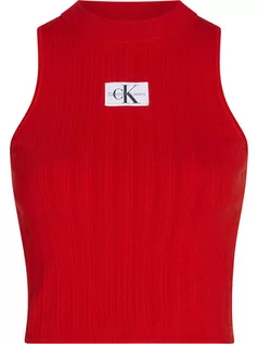 Koszulki i topy damskie - Calvin Klein Top w kolorze czerwonym - grafika 1
