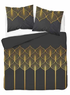 Pościel satynowa 200x220 5225a czarna złote dodatki - Pościel - miniaturka - grafika 1