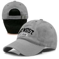 Czapki i chusty sportowe męskie - Czapka z daszkiem KEY WEST bejsbolówka SZARA bawełniana Pako Jeans - miniaturka - grafika 1