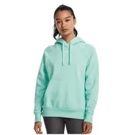 Bluzy damskie - Under Armour Rival W Damska bluza polarowa z kapturem, turkusowy, rozmiar 4, z kapturem. XS - miniaturka - grafika 1