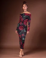 Sukienki - Królowa róża - dopasowana sukienka - miniaturka - grafika 1