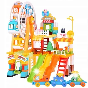 Duże kolorowe Klocki Wesołe Miasteczko Plac zabaw zjeżdżalnie 235el ZA5588 - Klocki - miniaturka - grafika 1