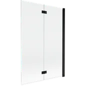 Parawany nawannowe - Mexen Mist parawan nawannowy 2-skrzydłowy prawy 120 x 150 cm, transparent, czarny - 8A9-120-002-70-00-P - miniaturka - grafika 1