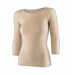 LS1628W Koszulka damska z rękawem 3/4 COMFORT MERINO beżowy L - Koszulki i topy damskie - miniaturka - grafika 1