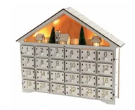 Ozdoby bożonarodzeniowe - Kalendarz Adwentowy Biały Domek DIY LED - miniaturka - grafika 1