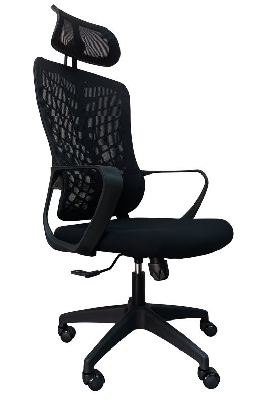 Kontrasto Fotel biurowy krzesło czarny obrotowy regulowany ergonomiczny siatkowy