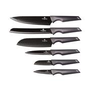 Noże kuchenne - Zestaw noży CARBON PRO, 6 sztuk, szary - miniaturka - grafika 1