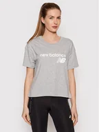 Koszulki i topy damskie - New Balance T-Shirt Stacked WT03805 Szary Relaxed Fit - miniaturka - grafika 1