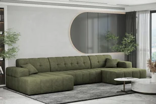 Sofa w kształcie U NIMES narożnik tkanina Perfect Harmony zielony - Narożniki - miniaturka - grafika 1