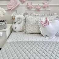 Koce i narzuty dla dzieci - AKSAMITNA PIKOWANA NARZUTA 130x220cm VELVET SZARA - miniaturka - grafika 1