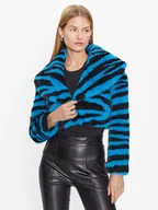 Płaszcze damskie - Fracomina Futro FR23WC4005O44501 Niebieski Regular Fit - miniaturka - grafika 1