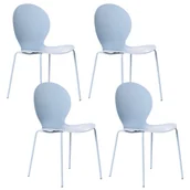 Fotele i krzesła ogrodowe - BELIANI Zestaw 4 krzeseł ogrodowych MILOS Sztaplowane Błękitny - miniaturka - grafika 1