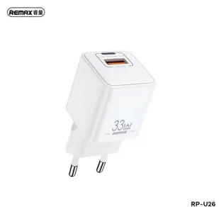 Ładowarka Sieciowa REMAX BATT SERIES PD QC 33W RP-U26 1xUSB + 1xUSB-C biała - Ładowarki do telefonów - miniaturka - grafika 1