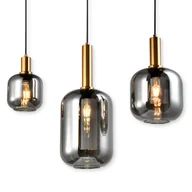 Lampy sufitowe - Szklana lampa wisząca FUMO 7096422 Nave do jadalni przydymiony złoty - miniaturka - grafika 1