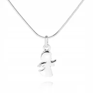 Biżuteria dla dzieci - 925 Srebrny łańcuszek 40cm ANIOŁEK DEDYKACJA L1Z49 - miniaturka - grafika 1