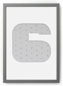 Ramki na zdjęcia - Ramka Na Zdjęcia Cyferka Sześć Szara. Ramka O Rozmiarze 21X30 Cm - miniaturka - grafika 1