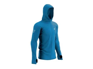 COMPRESSPORT Termiczna bluza biegowa 3D Thermo Hoodie Seamless Swim Bike Run 2021 niebieska - Bluzy sportowe męskie - miniaturka - grafika 6