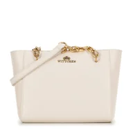 Torebki damskie - Damska torebka na ramię ze skóry kremowa - miniaturka - grafika 1