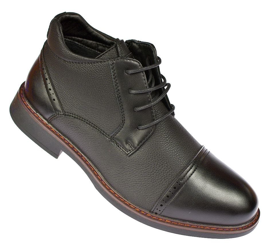 Sztyblety męskie botki ocieplane na suwak B-4-0751 BK zimowe roz. 45