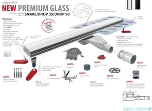 Wiper New Premium White Glass Odpływ liniowy z kołnierzem 70 cm mat syfon snake 500.0380.01.070 | - Syfony - miniaturka - grafika 3